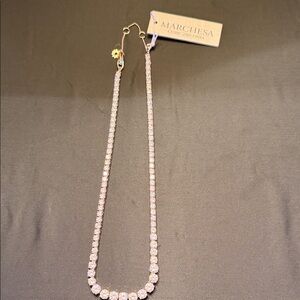 Marchesa Silver Necklace with Sparkling Stones